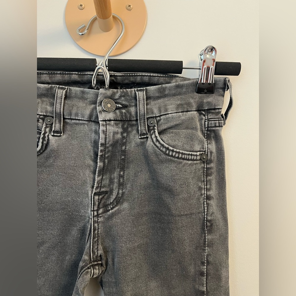 7 for all mankind gray skinny jeans